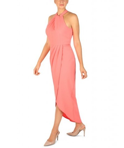 Knot-Neck Tulip-Hem Midi Dress Orange $47.73 Dresses