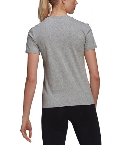 Women's Essentials Cotton 3 Stripe T-Shirt Gray $15.93 Tops