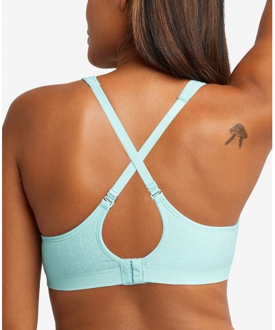 Comfort Revolution Shaping Wireless Smoothing Bra 3463 Blue Spearmint Zag $14.26 Bras