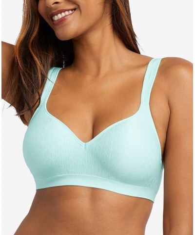 Comfort Revolution Shaping Wireless Smoothing Bra 3463 Blue Spearmint Zag $14.26 Bras