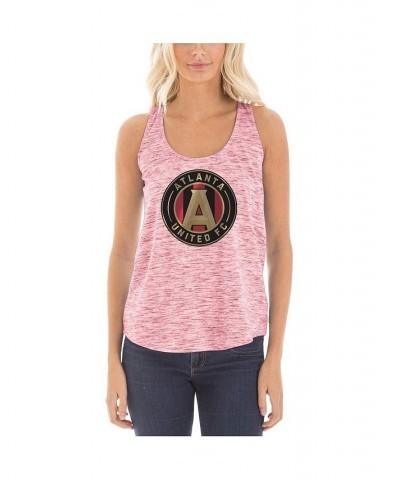 Women's by New Era Red Atlanta United FC Novelty Space Dye Jersey Racerback Tank Top Red $21.99 Tops