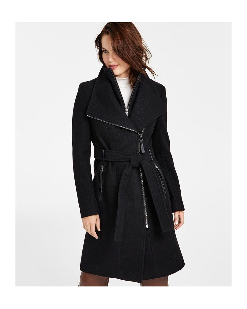 Women's Belted Wrap Coat Black $97.50 Coats