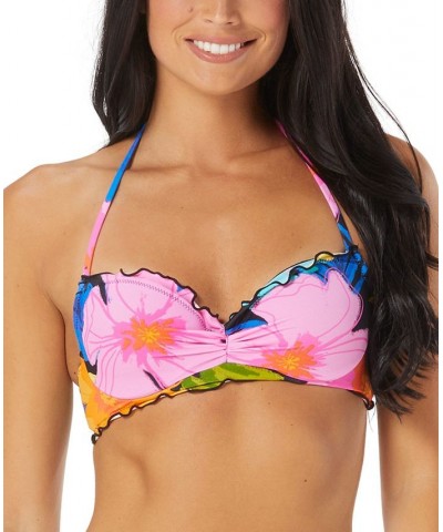 Nixie Floral-Print Ruffle-Edge Bikini Top Multi $26.54 Swimsuits