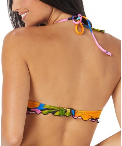 Nixie Floral-Print Ruffle-Edge Bikini Top Multi $26.54 Swimsuits