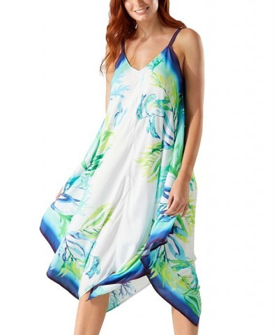 Women's Printed Scarf Dress Cover-up White Tropical $58.80 Swimsuits