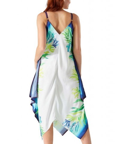 Women's Printed Scarf Dress Cover-up White Tropical $58.80 Swimsuits