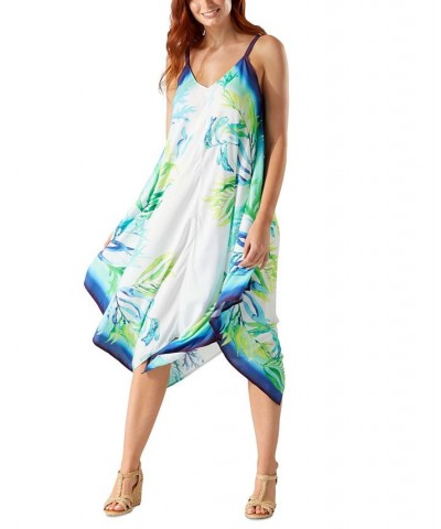 Women's Printed Scarf Dress Cover-up White Tropical $58.80 Swimsuits