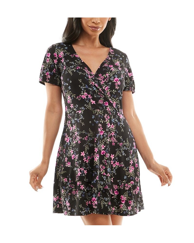 Juniors' Floral-Print Surplice Puff-Sleeve Dress Color 6 $31.86 Dresses