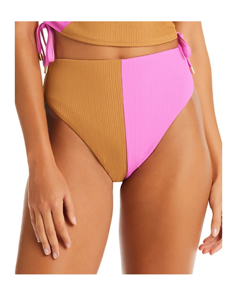 Women's Balancing Act High-Waist Bikini Bottoms Pink Aura + Maple $39.10 Swimsuits