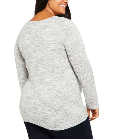 Plus Size Tiered Nursing Top Grey SpaceDye $20.50 Tops