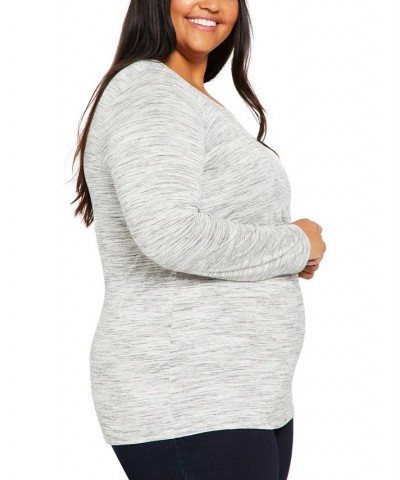 Plus Size Tiered Nursing Top Grey SpaceDye $20.50 Tops