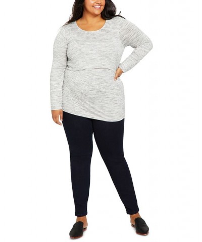 Plus Size Tiered Nursing Top Grey SpaceDye $20.50 Tops