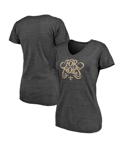 Women's Branded Heathered Charcoal New Orleans Saints Hometown V-Neck Tri-Blend T-shirt Heathered Charcoal $15.54 Tops