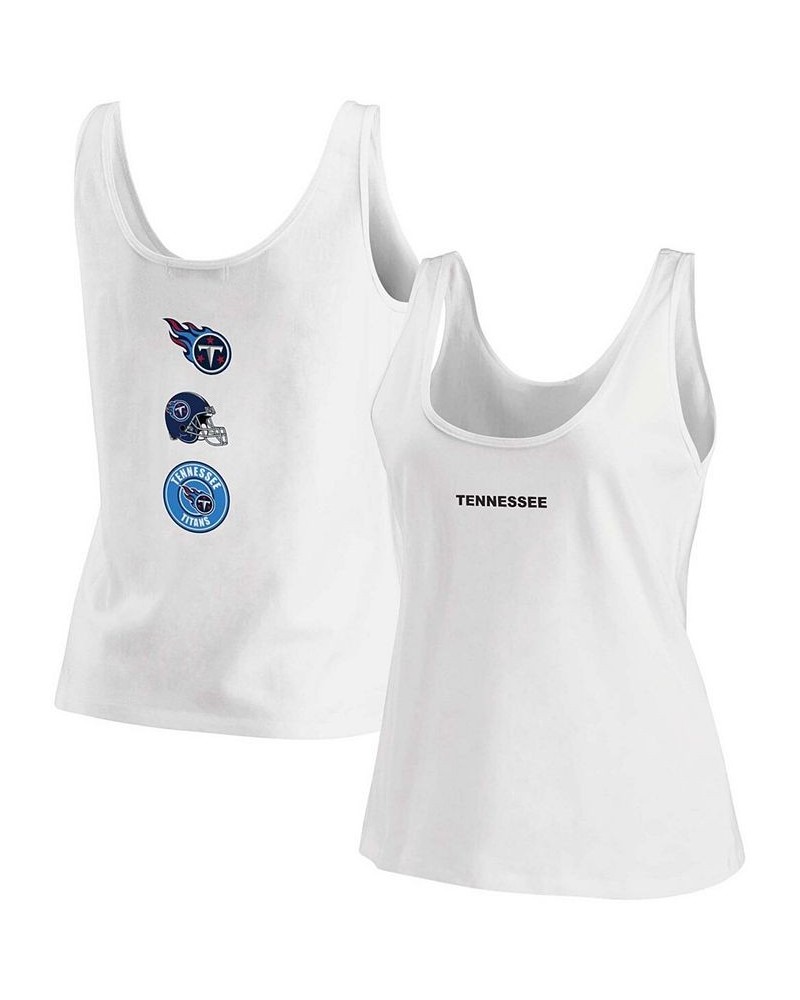 Women's White Tennessee Titans Team Scoop Neck Tank Top White $14.70 Tops