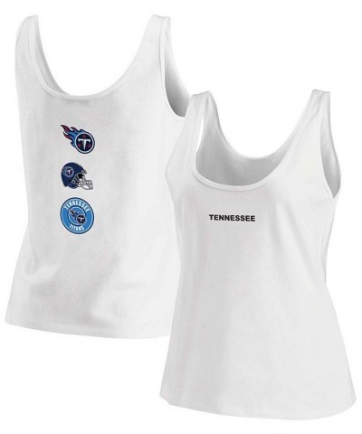 Women's White Tennessee Titans Team Scoop Neck Tank Top White $14.70 Tops