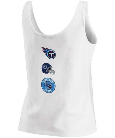 Women's White Tennessee Titans Team Scoop Neck Tank Top White $14.70 Tops