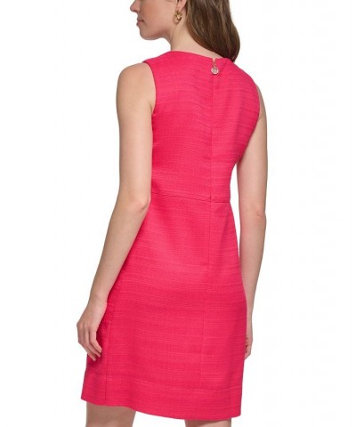 Women's Round-Neck Sleeveless Shift Dress Magenta $39.27 Dresses