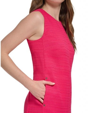 Women's Round-Neck Sleeveless Shift Dress Magenta $39.27 Dresses