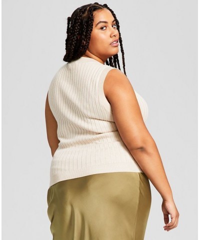 Trendy Plus Size Sweater Tank Tan/Beige $12.10 Sweaters