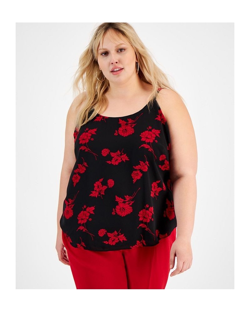Plus Size Floral-Print Camisole Morello Cherry Multi $19.32 Tops