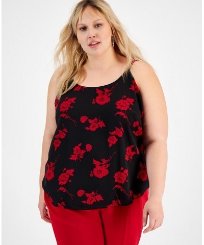 Plus Size Floral-Print Camisole Morello Cherry Multi $19.32 Tops