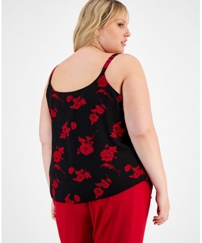 Plus Size Floral-Print Camisole Morello Cherry Multi $19.32 Tops