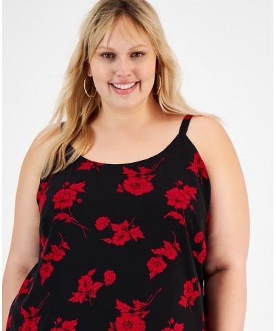 Plus Size Floral-Print Camisole Morello Cherry Multi $19.32 Tops