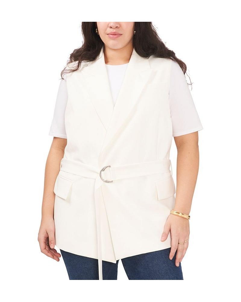 Plus Size Belted Tailored Vest New Ivory $27.80 Jackets
