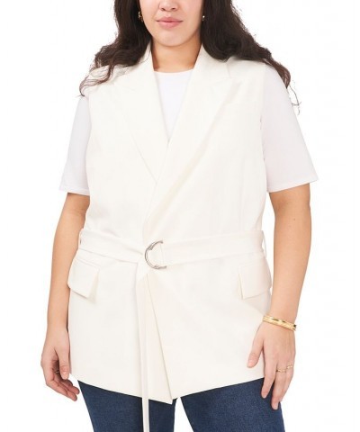 Plus Size Belted Tailored Vest New Ivory $27.80 Jackets