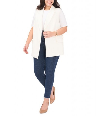 Plus Size Belted Tailored Vest New Ivory $27.80 Jackets