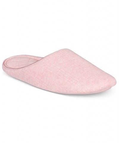 Pointelle Closed-Toe Slippers Pink $12.92 Shoes