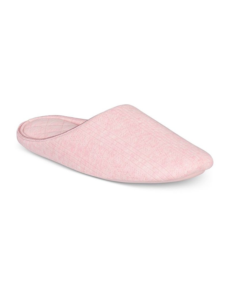 Pointelle Closed-Toe Slippers Pink $12.92 Shoes