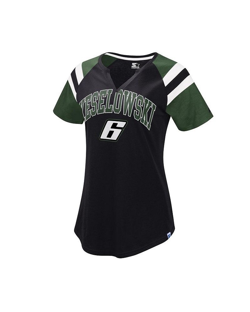 Women's Black Green Brad Keselowski Game On Notch V-Neck T-shirt Black, Green $19.32 Tops