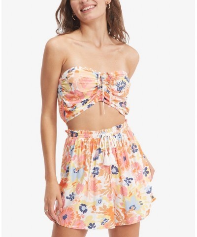 Juniors' Island Hops Bandeau Top Snow White Floral Escape $14.96 Tops