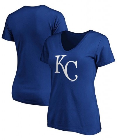 Women's Royal Kansas City Royals Core Official Logo V-Neck T-shirt Royal $21.99 Tops