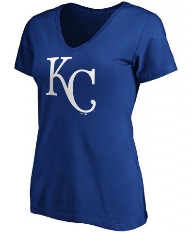 Women's Royal Kansas City Royals Core Official Logo V-Neck T-shirt Royal $21.99 Tops