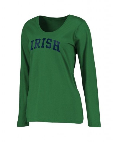 Women's Branded Green Notre Dame Fighting Irish Logo Arch Long Sleeve T-shirt Green $16.00 Tops