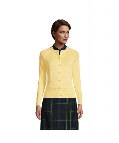 School Uniform Women's Cotton Modal Cardigan Sweater Maize $30.57 Sweaters