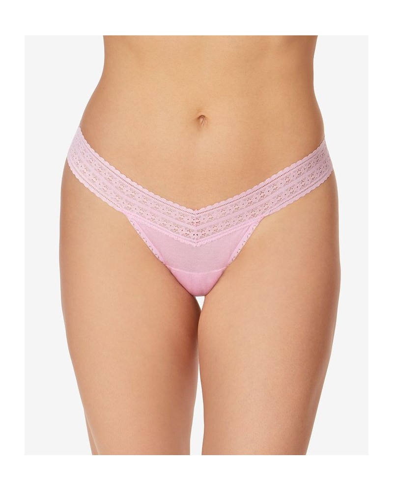 Women's One Size Dream Low Rise Thong Underwear Cotton Candy Pink $12.38 Panty