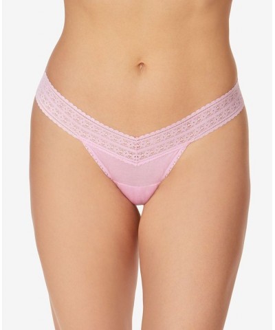 Women's One Size Dream Low Rise Thong Underwear Cotton Candy Pink $12.38 Panty