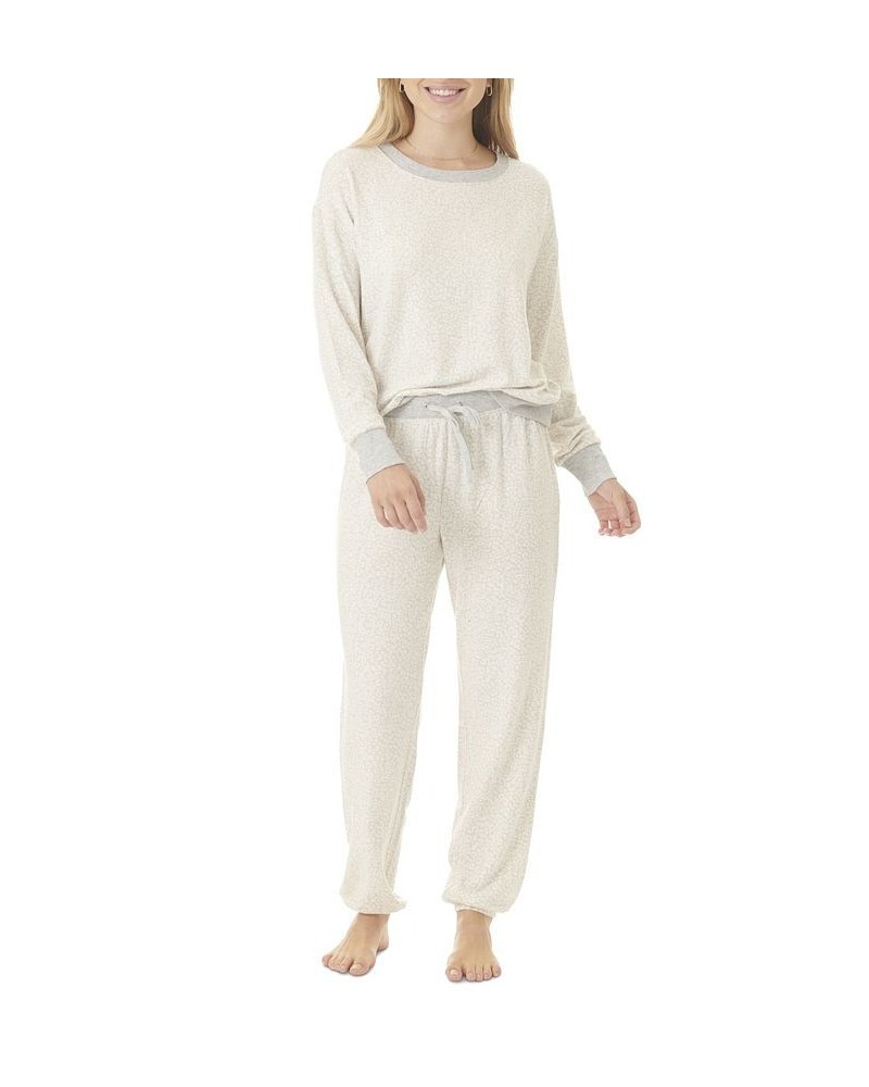 Women's Westport Long Sleeve Pajama Set Tan/Beige $28.42 Sleepwear