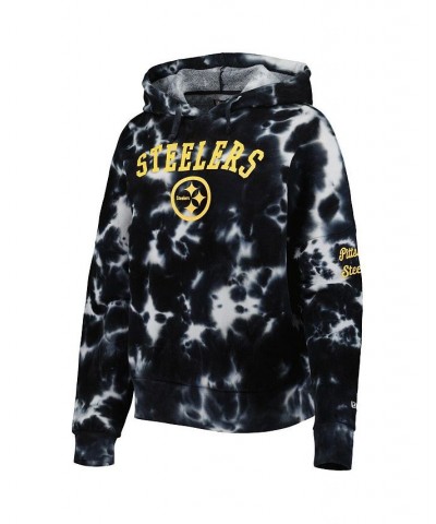 Women's Black Pittsburgh Steelers Cloud Dye Fleece Pullover Hoodie Black $36.80 Sweatshirts