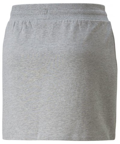 Women's Classics Cotton Terry Fleece Pull-On Skirt Gray $22.40 Skirts