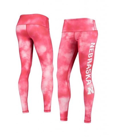 Women's Scarlet Nebraska Huskers Cloud Dye Mist Leggings Scarlet $31.79 Pants