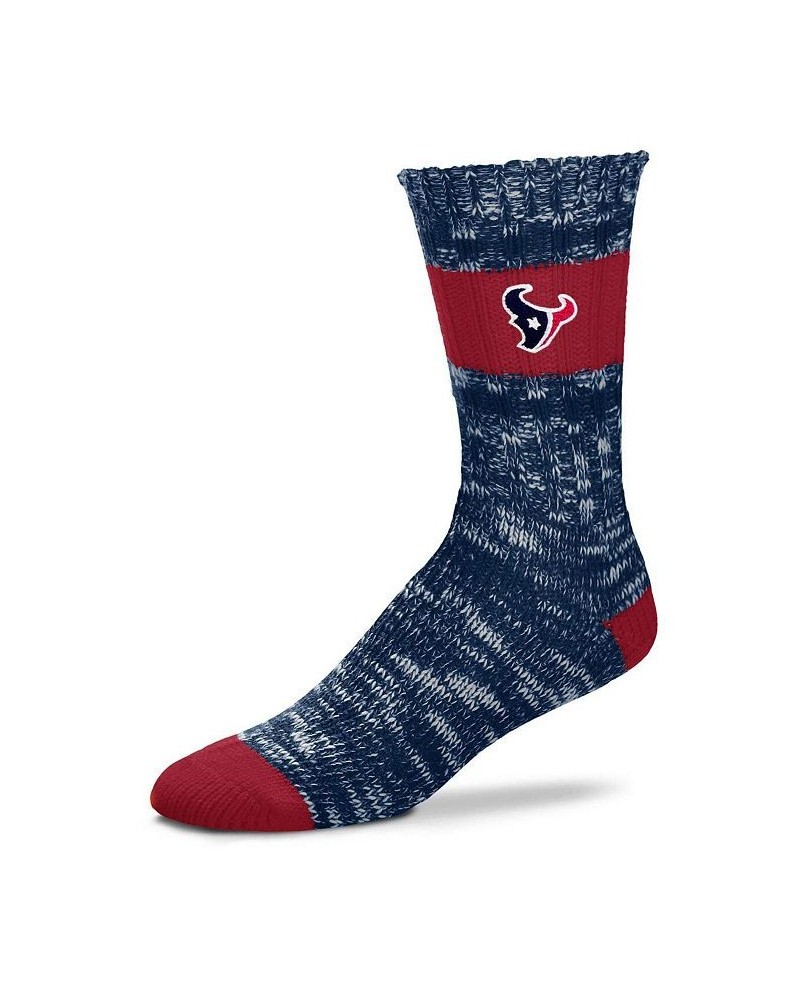 Women's Houston Texans Alpine Stripes Crew Socks Navy $13.49 Socks