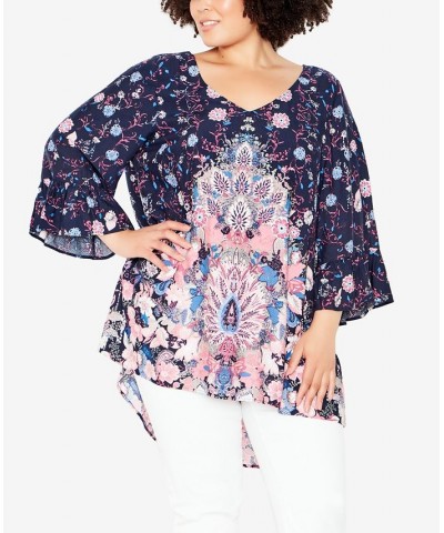 Plus Size Kori High Low Top Pink Floral $27.06 Tops