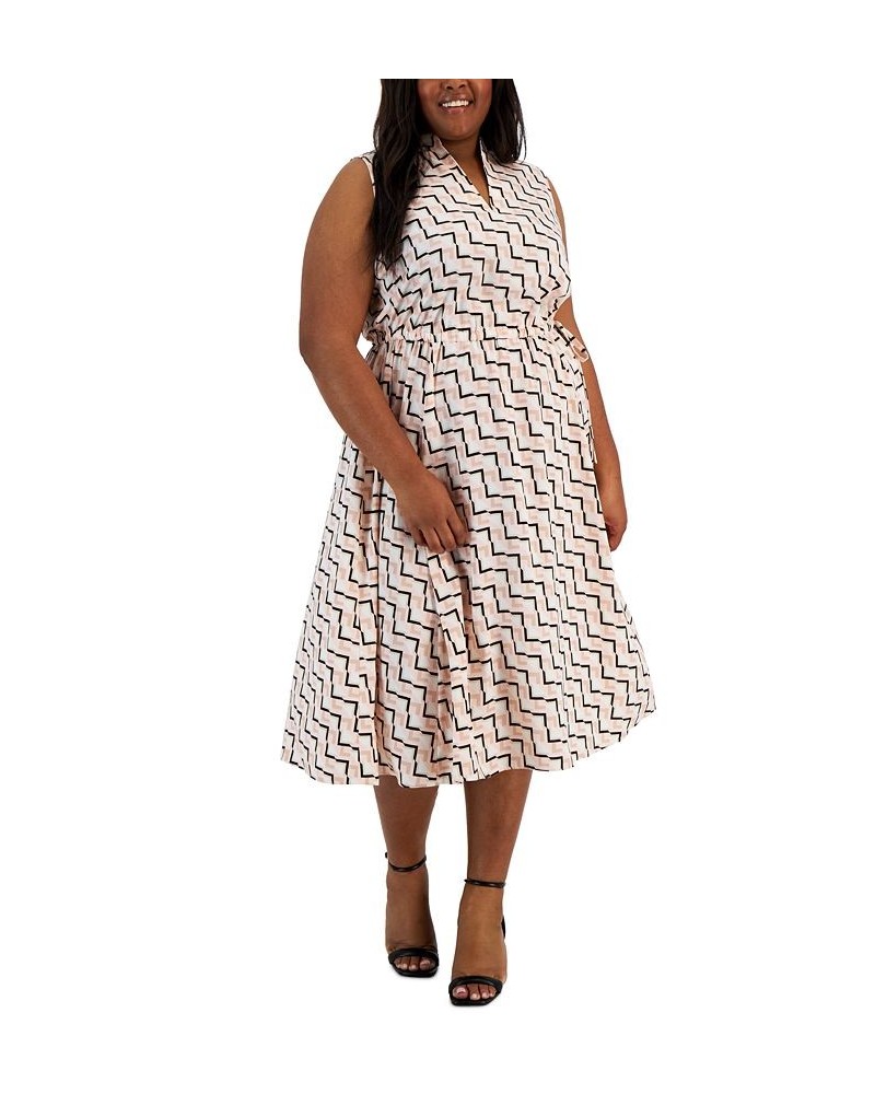 Plus Size Printed Encore Drawstring Midi Dress Cherry Blossom Multi $40.55 Dresses