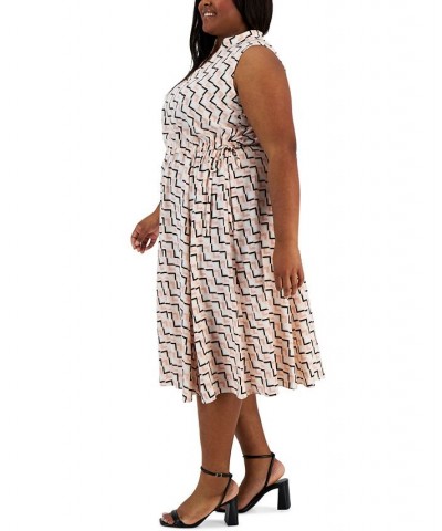 Plus Size Printed Encore Drawstring Midi Dress Cherry Blossom Multi $40.55 Dresses