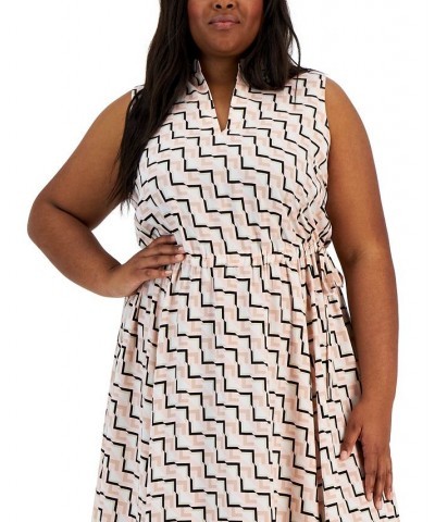 Plus Size Printed Encore Drawstring Midi Dress Cherry Blossom Multi $40.55 Dresses