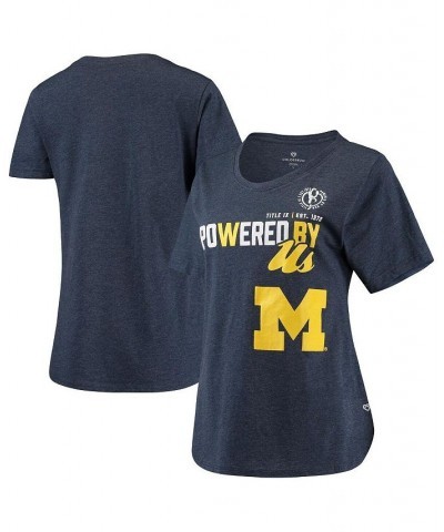 Women's Heathered Navy Michigan Wolverines PoWered By Title IX T-shirt Heathered Navy $17.15 Tops